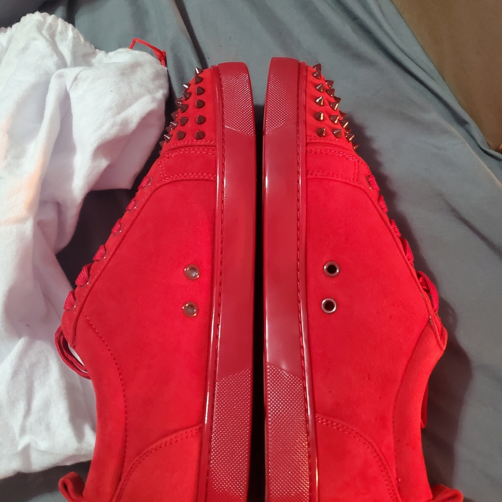 Christian Louboutin Red Spiked Sneakers